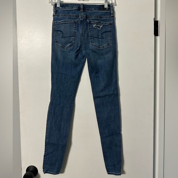 American Eagle Outfitters Denim Skinny Jeans with Distressing Womens 2 Regular - Picture 2 of 4